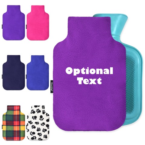 - Mini (750ml) and 'Pillow Case Style' Removable Cover - Baby Bears Blue Fleece Fabric (Personalised with Text)