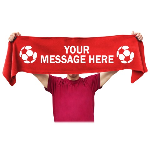 Small (75cm x 15cm) with Footy Theme - Black Fleece Fabric (Personalised with Text)