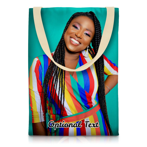 Regular (37cm x 26cm) (Natural) Mock Suede Polyester Fabric with Long Handles (Personalised with Text)