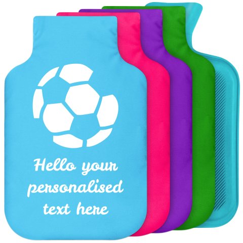 800ml (Football Icon) Bright Green Soft Velvet Polyester Fabric Removable Cover (Personalised with Text)