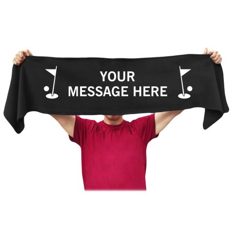 Small (75cm x 15cm) Golf Theme - Red Fleece Fabric (Personalised with Text)
