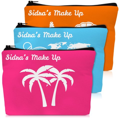 Small (20cm x 14cm) (Bucket & Spade Icon) Hot Pink (Fuchsia) Mock Suede Polyester Fabric (Personalised with Text)