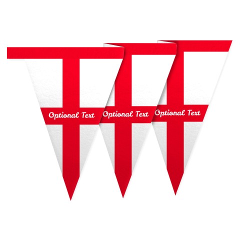 - 1 Metre with 8 Flags (20cm) with St George's Cross Design Mock Suede Polyester Fabric (Personalised with Text)