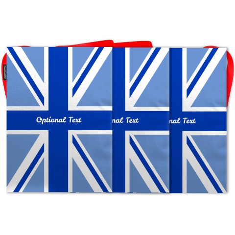 - 5 Metres with 12 Rectangle Flags (28cm) Blue Mock Suede Polyester Fabric