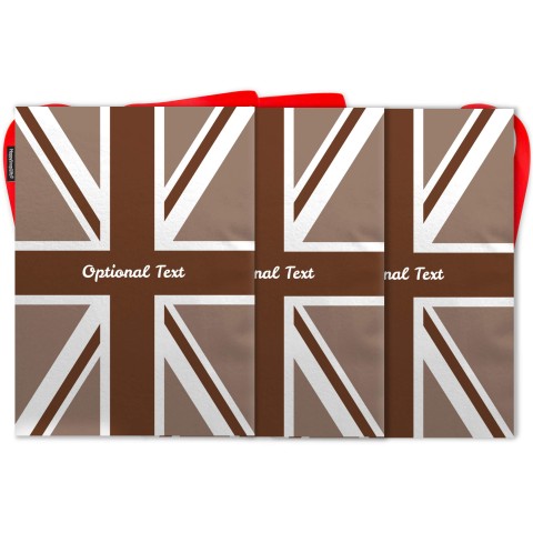 - 5 Metres with 12 Rectangle Flags (28cm) Brown Mock Suede Polyester Fabric