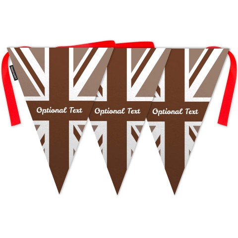 - 5 Metres with 12 Triangle Flags (28cm) Brown Mock Suede Polyester Fabric