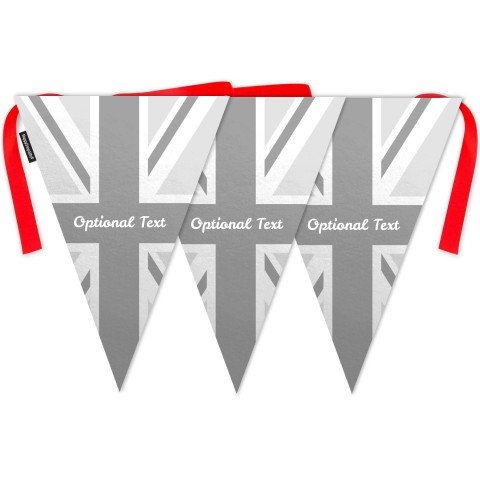 - 5 Metres with 12 Triangle Flags (28cm) Grey Mock Suede Polyester Fabric