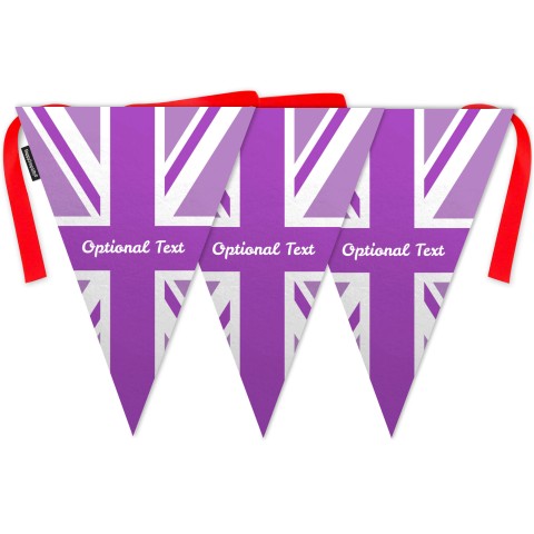 - 5 Metres with 12 Triangle Flags (28cm) Purple Mock Suede Polyester Fabric