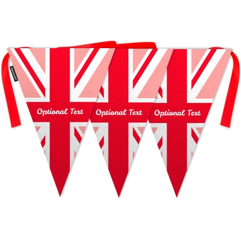 - 5 Metres with 12 Triangle Flags (28cm) Red Mock Suede Polyester Fabric