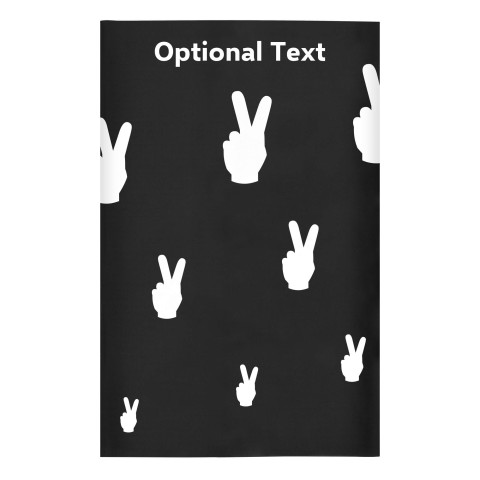 Regular (38cm x 25cm) (Two Finger Icon) Black - Stretch Polyester (Optional Personalised Gift Text)