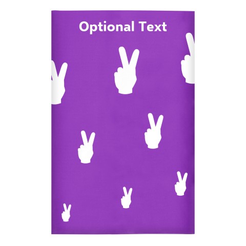 Regular (38cm x 25cm) (Two Finger Icon) Purple - Stretch Polyester (Optional Personalised Gift Text)