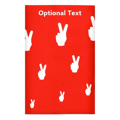 Regular (38cm x 25cm) (Two Finger Icon) Red - Stretch Polyester (Optional Personalised Gift Text)