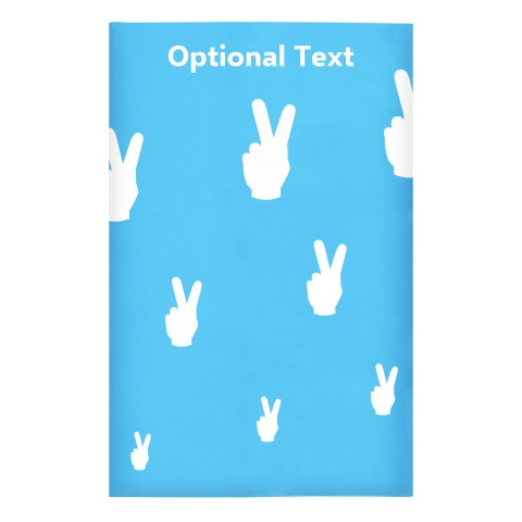 Regular (38cm x 25cm) (Two Finger Icon) Sky Blue - Stretch Polyester (Optional Personalised Gift Text)