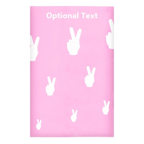 Regular (38cm x 25cm) (Two Finger Icon) Baby Pink - Stretch Polyester (Optional Personalised Gift Text)