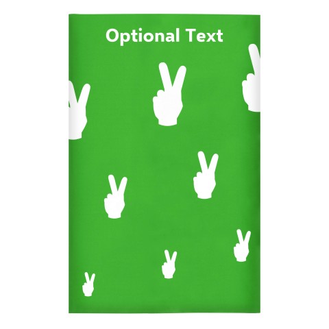 Regular (38cm x 25cm) (Two Finger Icon) Bright Green - Stretch Polyester (Optional Personalised Gift Text)