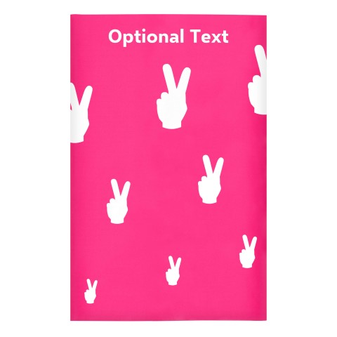 Regular (38cm x 25cm) (Two Finger Icon) Fuchsia Pink - Stretch Polyester (Optional Personalised Gift Text)