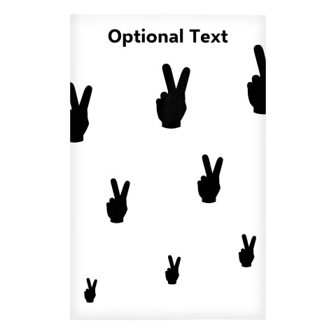 Regular (38cm x 25cm) (Two Finger Icon) White - Stretch Polyester (Optional Personalised Gift Text)