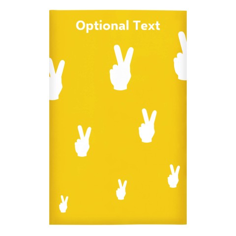 Regular (38cm x 25cm) (Two Finger Icon) Yellow - Stretch Polyester (Optional Personalised Gift Text)
