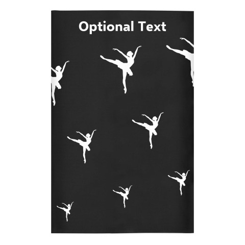 Regular (38cm x 25cm) (Ballet Icon) Black - Stretch Polyester (Optional Personalised Gift Text)