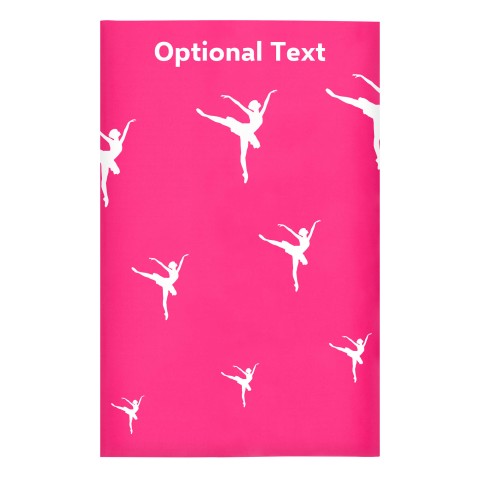 Regular (38cm x 25cm) (Ballet Icon) Fuchsia Pink - Stretch Polyester (Optional Personalised Gift Text)