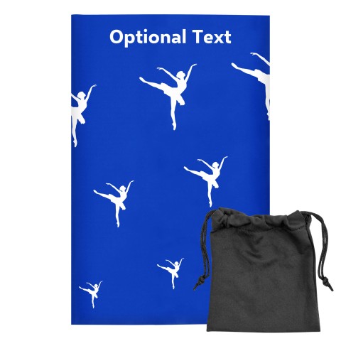 Regular (38cm x 25cm) (Ballet Icon) Royal Blue - Stretch Polyester (Optional Personalised Gift Text) with Small Black Storage Pouch