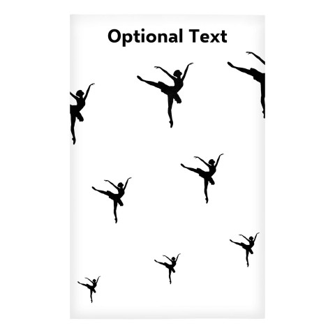 Regular (38cm x 25cm) (Ballet Icon) White - Stretch Polyester (Optional Personalised Gift Text)