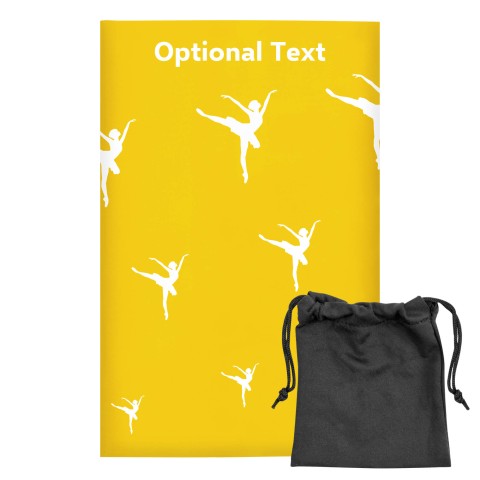 Regular (38cm x 25cm) (Ballet Icon) Yellow - Stretch Polyester (Optional Personalised Gift Text) with Small Black Storage Pouch