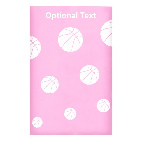 Regular (38cm x 25cm) (Basketball Icon) Baby Pink - Stretch Polyester (Optional Personalised Gift Text)