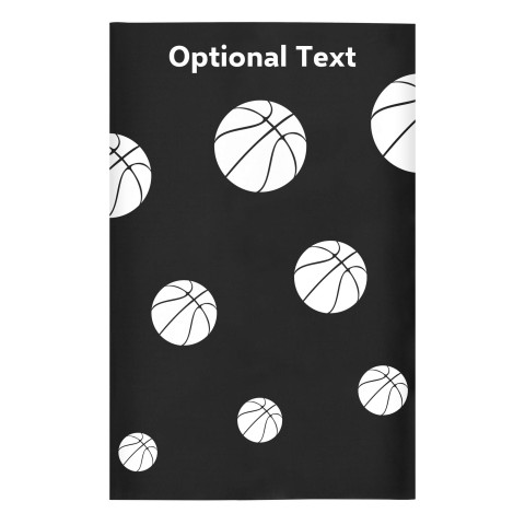Regular (38cm x 25cm) (Basketball Icon) Black - Stretch Polyester (Optional Personalised Gift Text)