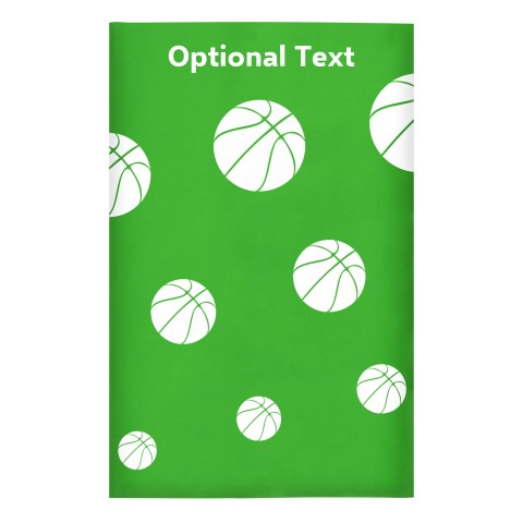 Regular (38cm x 25cm) (Basketball Icon) Bright Green - Stretch Polyester (Optional Personalised Gift Text)