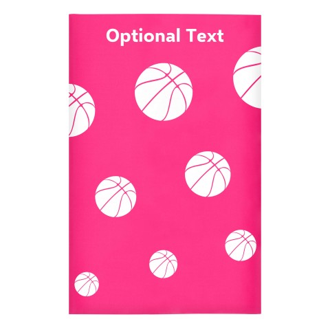Regular (38cm x 25cm) (Basketball Icon) Fuchsia Pink - Stretch Polyester (Optional Personalised Gift Text)