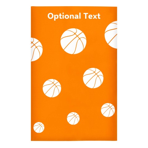 Regular (38cm x 25cm) (Basketball Icon) Orange - Stretch Polyester (Optional Personalised Gift Text)