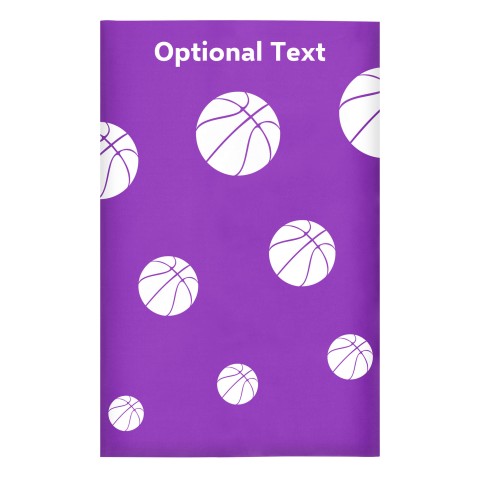 Regular (38cm x 25cm) (Basketball Icon) Purple - Stretch Polyester (Optional Personalised Gift Text)