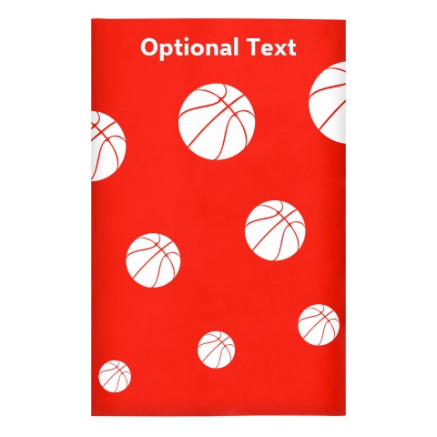Regular (38cm x 25cm) (Basketball Icon) Red - Stretch Polyester (Optional Personalised Gift Text)