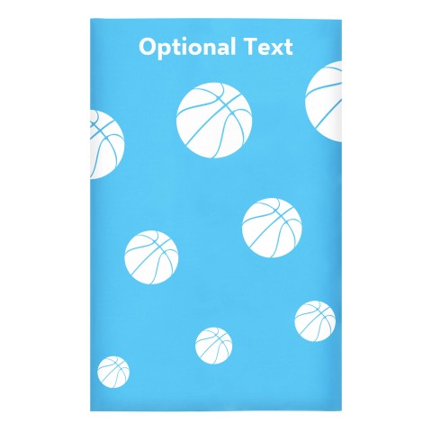 Regular (38cm x 25cm) (Basketball Icon) Sky Blue - Stretch Polyester (Optional Personalised Gift Text)