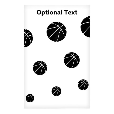Regular (38cm x 25cm) (Basketball Icon) White - Stretch Polyester (Optional Personalised Gift Text)