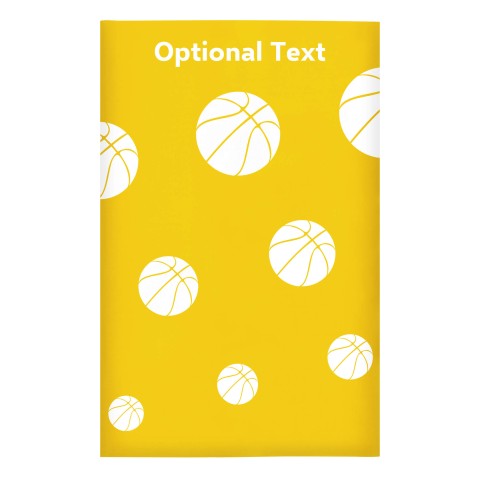 Regular (38cm x 25cm) (Basketball Icon) Yellow - Stretch Polyester (Optional Personalised Gift Text)