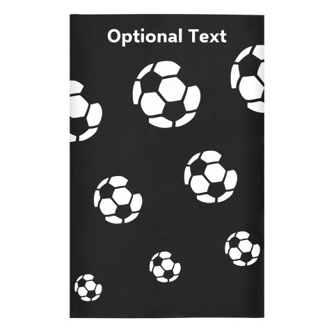 Regular (38cm x 25cm) (Football Icon) Black - Stretch Polyester (Optional Personalised Gift Text)