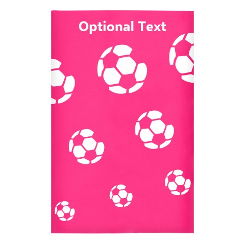 Regular (38cm x 25cm) (Football Icon) Fuchsia Pink - Stretch Polyester (Optional Personalised Gift Text)