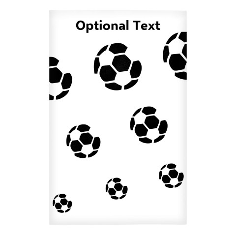 Regular (38cm x 25cm) (Football Icon) White - Stretch Polyester (Optional Personalised Gift Text)