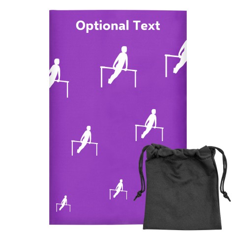 Regular (38cm x 25cm) (Gymnastics Icon) Purple - Stretch Polyester (Optional Personalised Gift Text) with Small Black Storage Pouch