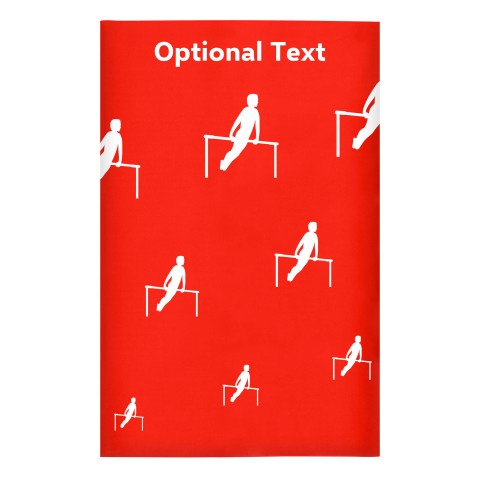 Regular (38cm x 25cm) (Gymnastics Icon) Red - Stretch Polyester (Optional Personalised Gift Text)