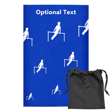 Regular (38cm x 25cm) (Gymnastics Icon) Royal Blue - Stretch Polyester (Optional Personalised Gift Text) with Small Black Storage Pouch