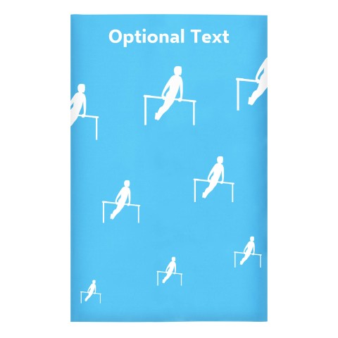 Regular (38cm x 25cm) (Gymnastics Icon) Sky Blue - Stretch Polyester (Optional Personalised Gift Text)