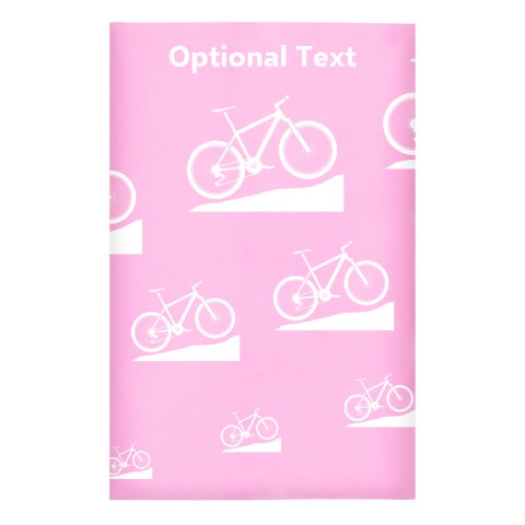 Regular (38cm x 25cm) (Mountain Biking Icon) Baby Pink - Stretch Polyester (Optional Personalised Gift Text)