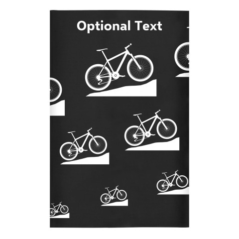 Regular (38cm x 25cm) (Mountain Biking Icon) Black - Stretch Polyester (Optional Personalised Gift Text)