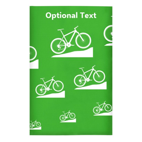 Regular (38cm x 25cm) (Mountain Biking Icon) Bright Green - Stretch Polyester (Optional Personalised Gift Text)