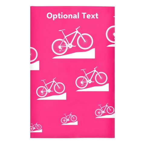 Regular (38cm x 25cm) (Mountain Biking Icon) Fuchsia Pink - Stretch Polyester (Optional Personalised Gift Text)