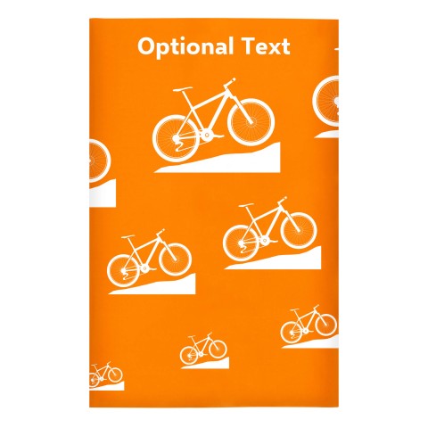 Regular (38cm x 25cm) (Mountain Biking Icon) Orange - Stretch Polyester (Optional Personalised Gift Text)