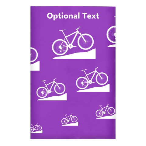 Regular (38cm x 25cm) (Mountain Biking Icon) Purple - Stretch Polyester (Optional Personalised Gift Text)